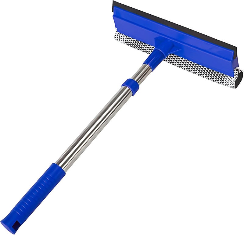 Conliwell 2-in-1 Window Squeegee&Car Squeegee with 15.7"-27.5" Retractable Stainless Steel Handle, Windshield Cleaner Tool for Cars, Trucks, Glass Doors, Shower Glass, Outdoor Windows - Image 1